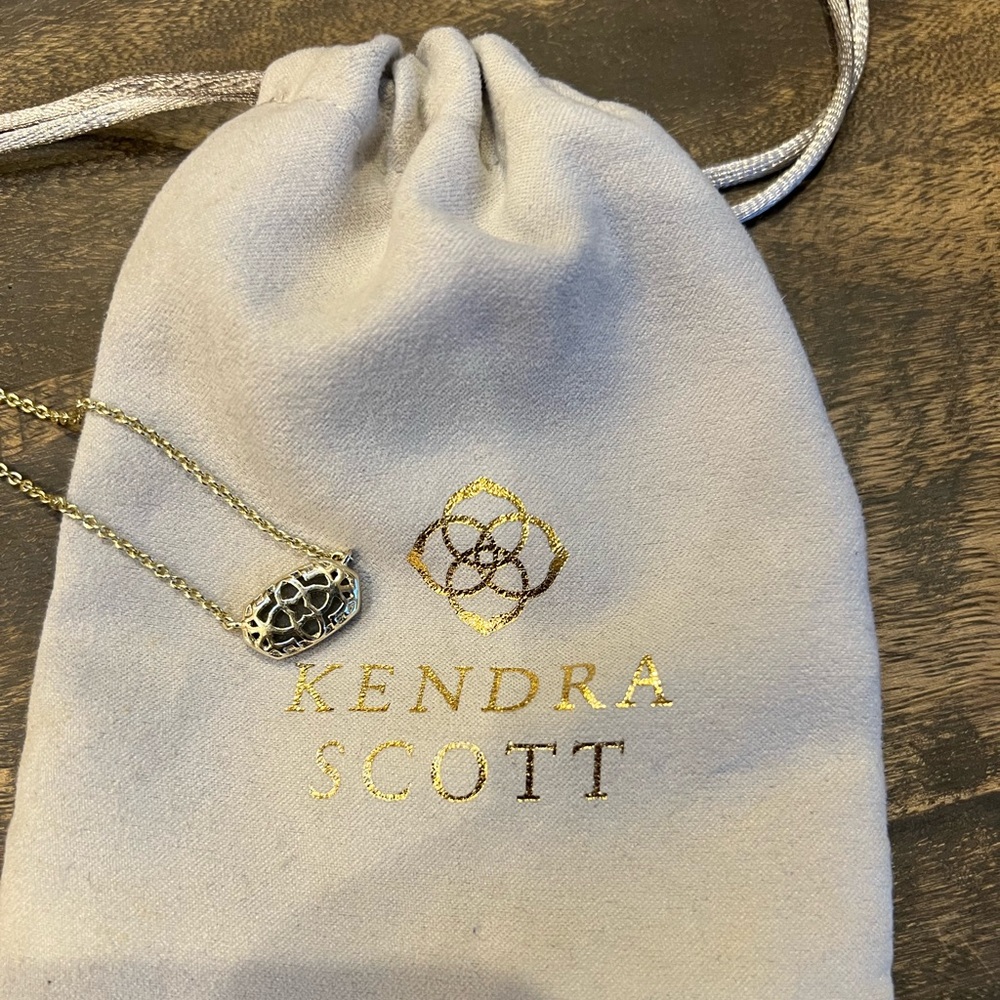 π HP π Kendra Scott Silver Pendant Drusy Necklace - Picture 3 of 9